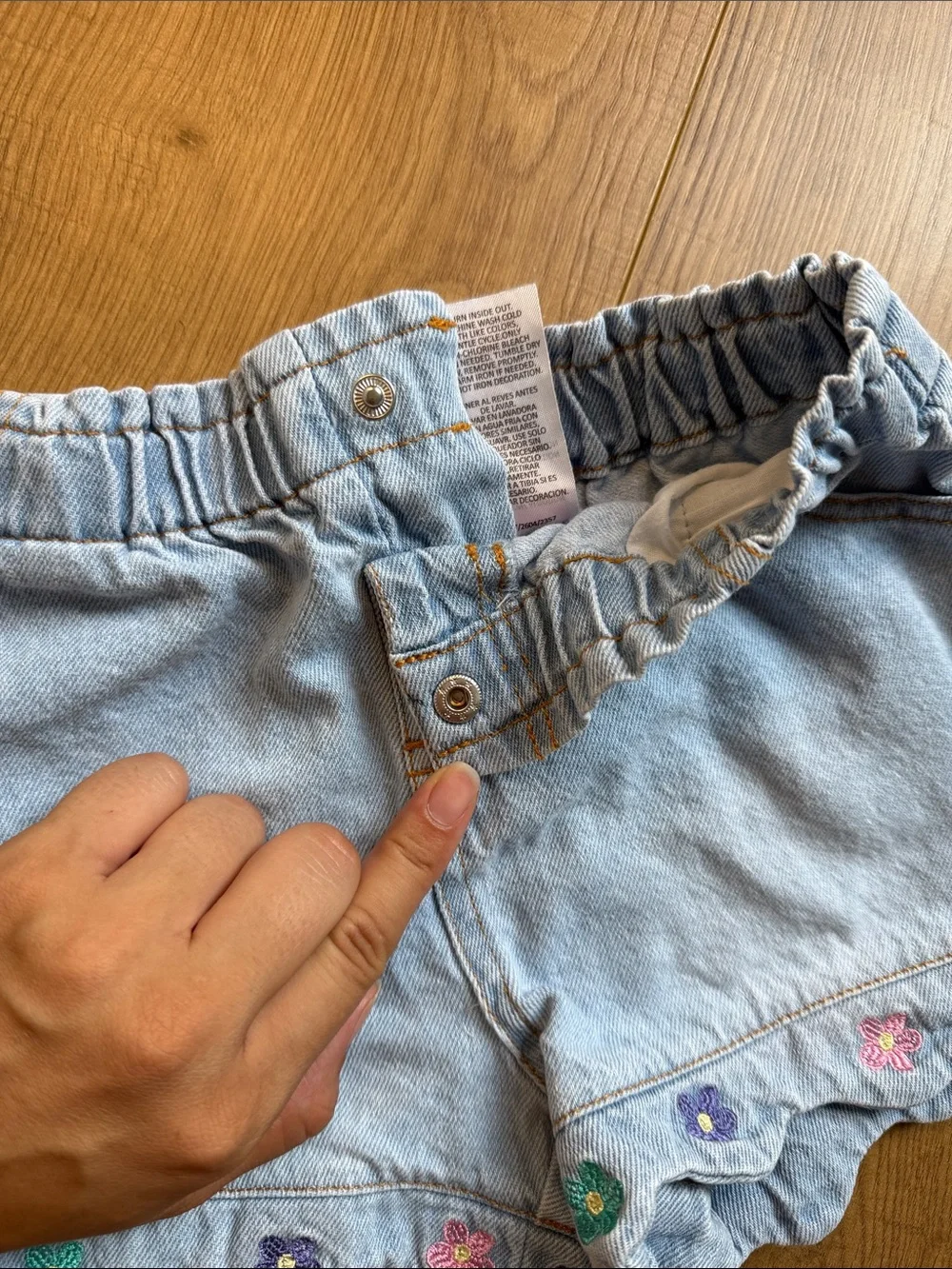 Disney Light Blue Denim Minnie & Daisy Embroidered Shorts Set